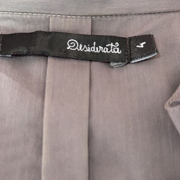 DESIDERATA Gray Cotton Blend Pleated Tunic Blouse-M - Picture 8 of 10